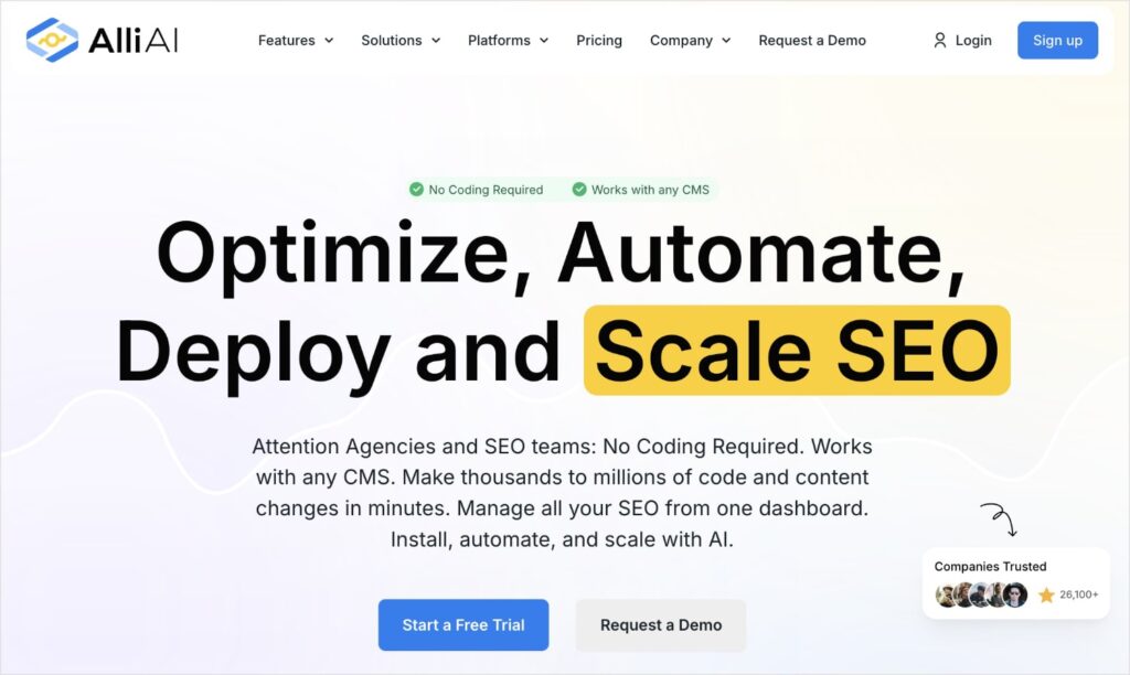 Alli AI, an AI-powered SEO tool. 