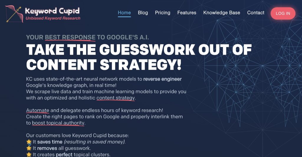 Keyword Cupid, a keyword grouping tool for your content strategy.