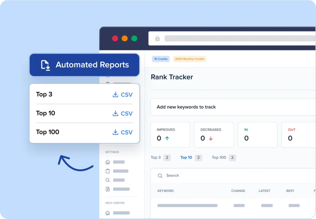Easy Keyword Reports Download reports of competitors' keywords.
