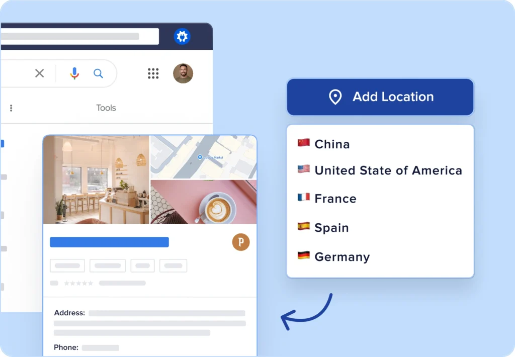 Track your keyword positions across specific countries.